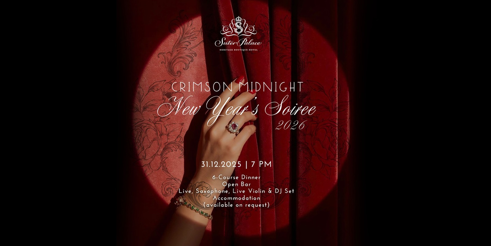 Crimson Midnight: New Year’s Soirée 2026 at Suter Palace